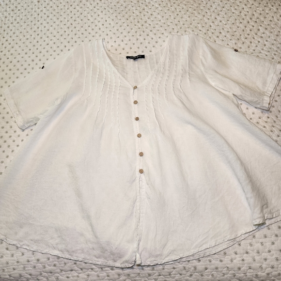 Vivian Shyu Linen Lagenlook Bohemian Top Size M - Picture 5 of 12